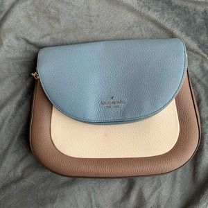 Kate Spade Leila Colorblock medium flap shoulder bag Baltic Sea